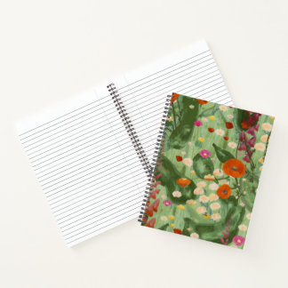 Elegant Watercolor Floral Spring Wildflower Patter Notebook