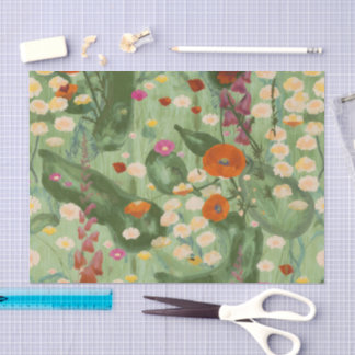 Elegant Watercolor Floral Spring Wildflower Patter Tissue Paper