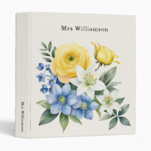 Elegant Watercolor Floral Teacher's Name Keepsake