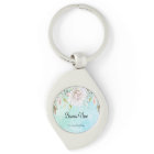 Elegant Watercolor Floral teal blue Pink White