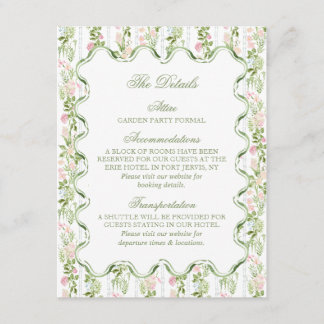 Elegant Watercolor Floral Wedding Detail Card