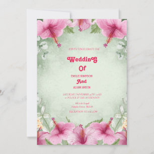 elegant watercolor FLORAL WEDDING Invitation