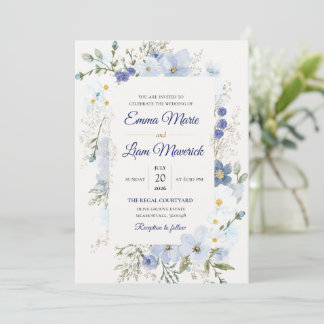 Elegant Watercolor Floral Wedding Invitation