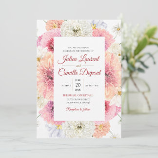 Elegant Watercolor Floral Wedding Invitation