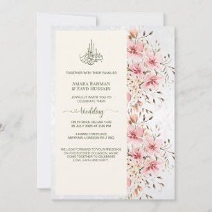 Elegant Watercolor Floral Wedding Invitation