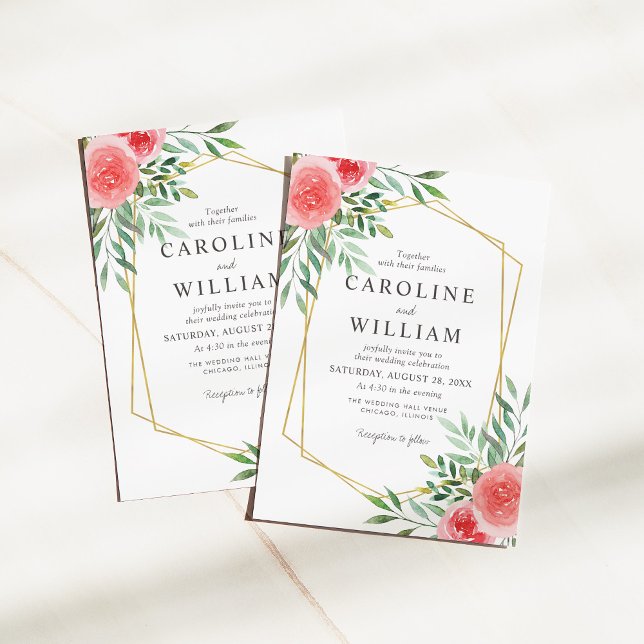 Elegant Watercolor Floral Wedding Invitation (Creator Uploaded)
