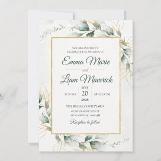 Elegant Watercolor Floral Wedding Invitation