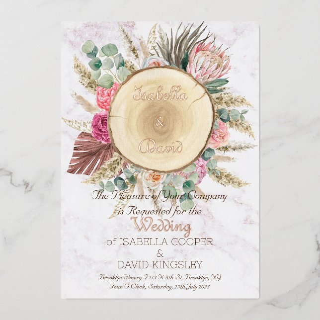 Elegant Watercolor Floral Wedding | Invitation (Front)