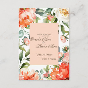 Elegant Watercolor Floral Wedding Invitation
