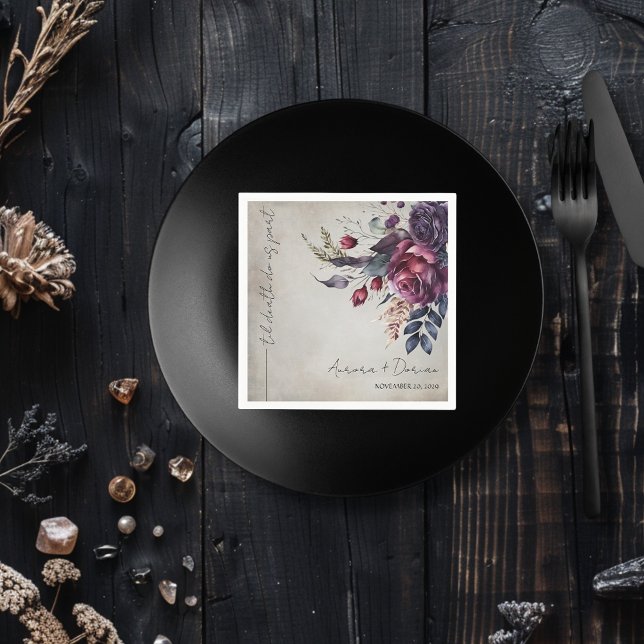 Elegant Watercolor Floral Wedding Napkin (Creator Uploaded)