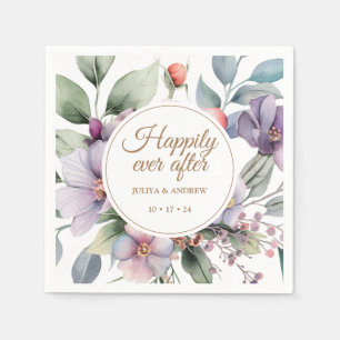 Elegant Watercolor floral wedding  Napkin