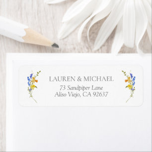 Elegant Watercolor Floral Wedding Return Address