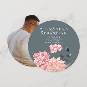 Elegant Watercolor Floral Wedding Save The Date