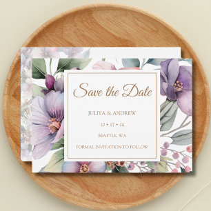 Elegant Watercolor floral wedding  Save The Date