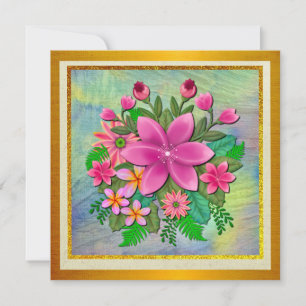 Elegant Watercolor Flower Botanical Spring Bouquet Invitation