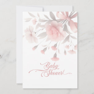 Elegant Watercolor Flower Bouquet Baby Shower Invitation