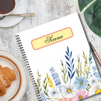 Elegant Watercolor Flower Notebook
