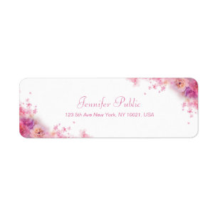 Elegant Watercolor Flowers Handwritten Script Text