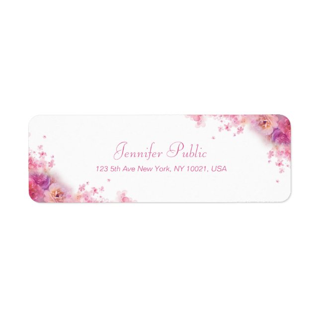 Elegant Watercolor Flowers Handwritten Script Text (Front)
