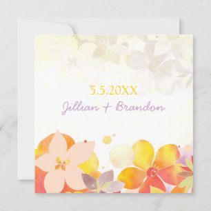 Elegant Watercolor Flowers Wedding Save the Date