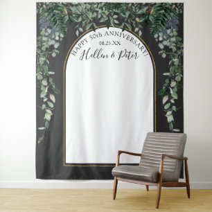 Elegant watercolor foliage Modern arch backdrop Tapestry