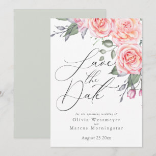 Elegant Watercolor Foliage Save the Date Invitati Invitation