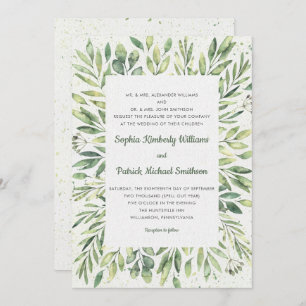 Elegant Watercolor Foliage Splatter Invitation