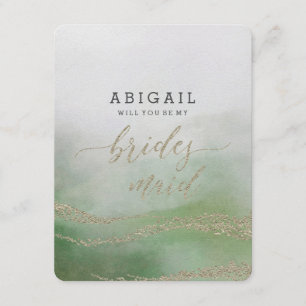 Elegant Watercolor Foliage Will You Be Bridesmaid Invitation