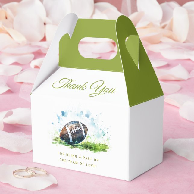 Elegant Watercolor Football Baby Shower Favor Box (Wedding)