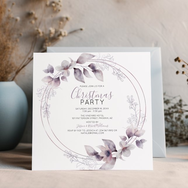 Elegant Watercolor Frame | Christmas Holiday Party Invitation (Creator Uploaded)