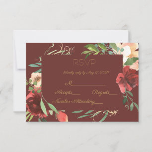 Elegant Watercolor Garden Border RSVP Card