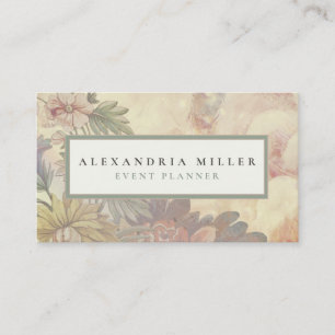 Elegant Watercolor Garden Flowers Business Card