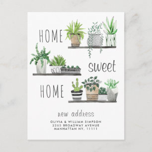 Elegant Watercolor Garden Grow Moving Announcement Postcard