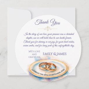Elegant Watercolor Golden Rose Wedding Rings Save The Date