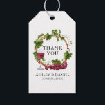Elegant Watercolor Grape Vines Wood Wreath Wedding Gift Tags<br><div class="desc">Modern Elegant Watercolor Grapes and Vines Wood Wreath Wedding Thank You Favour Gift Tag</div>