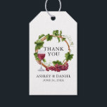 Elegant Watercolor Grape Vines Wood Wreath Wedding Gift Tags<br><div class="desc">Modern Elegant Watercolor Grapes and Vines Wood Wreath Wedding Thank You Favour Gift Tag</div>