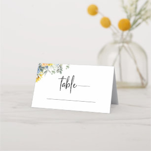Elegant Watercolor Green Foliage Wedding Place Card