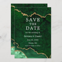 Elegant Watercolor Green Gold Marble Agate Geode