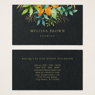 Elegant Watercolor Greenery Botanical Luxury Black