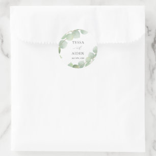 Elegant Watercolor Greenery Envelope seals