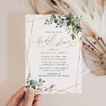 Elegant Watercolor Greenery Gold Bridal Shower Invitation<br><div class="desc">This elegant Boho Greenery collection features mixed watercolor greenery leaves paired with a classy serif & delicate sans font in black,  with a monogram on the back. Matching items available.</div>