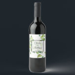 Elegant watercolor greenery green botanical wine label<br><div class="desc">Watercolor eucalyptus greenery green foliage. Perfect for spring, summer, or fall events. Beautiful green foliage watercolor artwork for country, boho, garden, and floral theme occasions. To get started changing names and event details, click on "Personalize this template" and edit the wording in the template boxes. To access the more advanced...</div>
