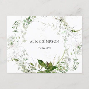Elegant Watercolor Greenery Place Card