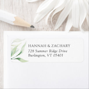 Elegant Watercolor Greenery Return Address