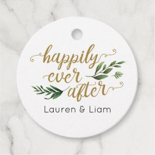 Elegant Watercolor Greenery Wedding Favour Tag