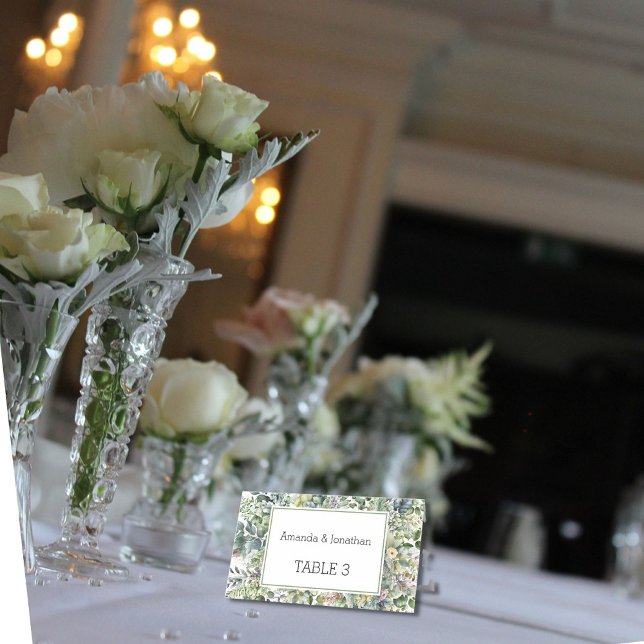 Elegant Watercolor Greenery Wedding Place Cards (Creator Uploaded)