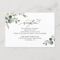 Elegant Watercolor Greenery Wedding Reception