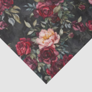 Elegant Watercolor Halloween Floral Tissue Paper