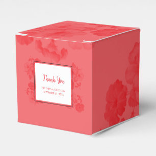 Elegant Watercolor Hibiscus Wedding  Favor Box