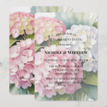 Elegant Watercolor Hydrangea Engagement Party 
